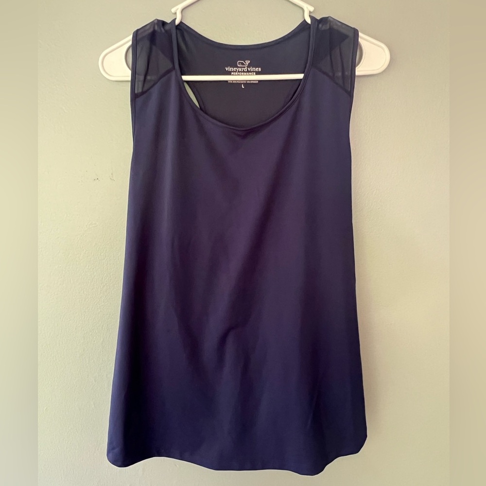 Vineyard Vines Navy Blue Performance Tank Women Size Large EUC